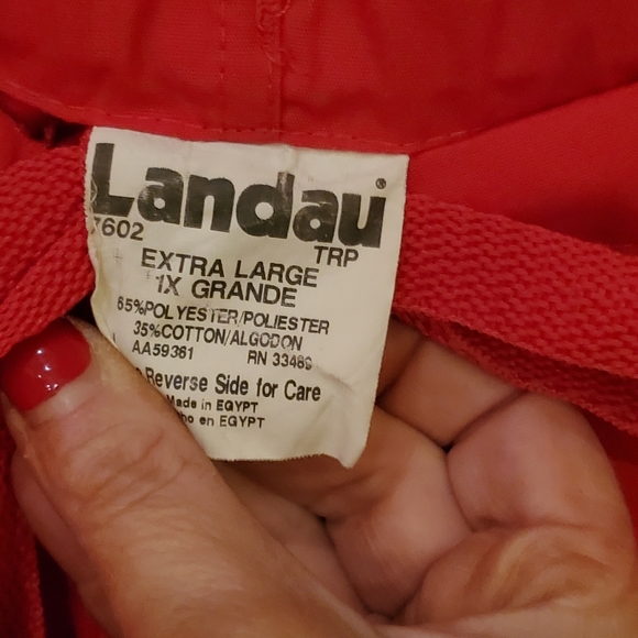 Landau Red 1X Medical Scrub Drawstring Pants - Picture 5 of 7